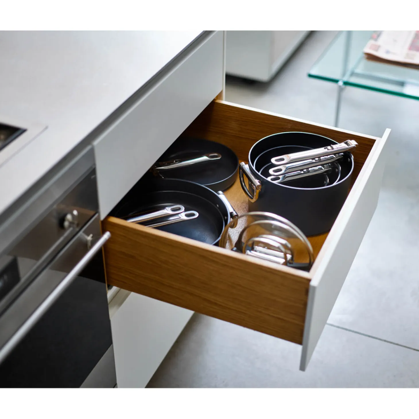 Joseph Joseph Space 19cm Non-Stick Folding Handle Saucepan & Lid - Midnight Blue