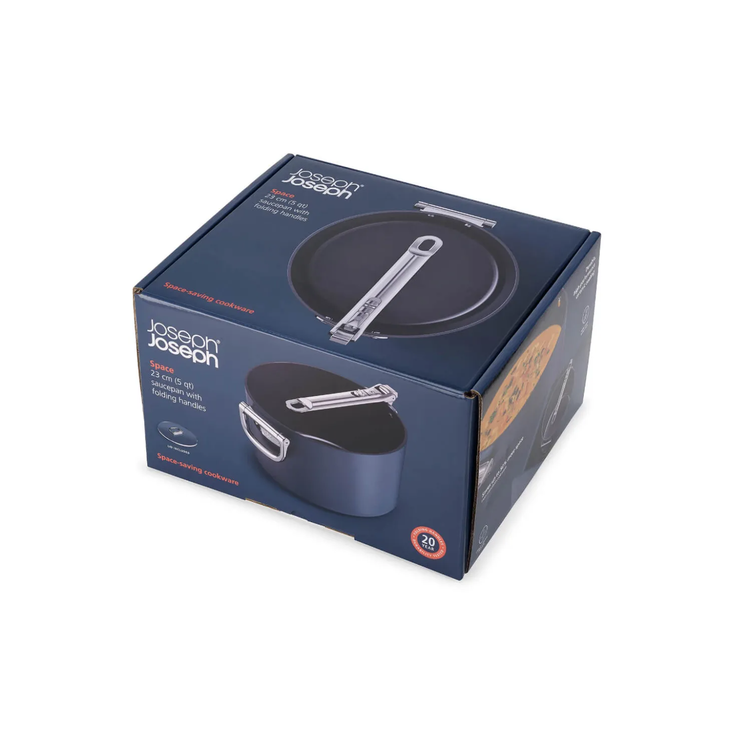 Joseph Joseph Space 23cm Non-Stick Folding Handle Saucepan & Lid - Midnight Blue