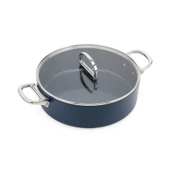 Joseph Joseph Space 28cm Non-Stick Folding Handle Shallow Casserole Pan - Midnight Blue