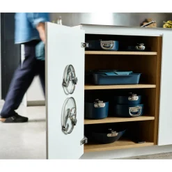 Joseph Joseph Space 28cm Non-Stick Folding Handle Shallow Casserole Pan - Midnight Blue