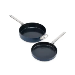 Joseph Joseph Space 2-Piece Non-Stick Folding Handle Frying Pan Set - Midnight Blue