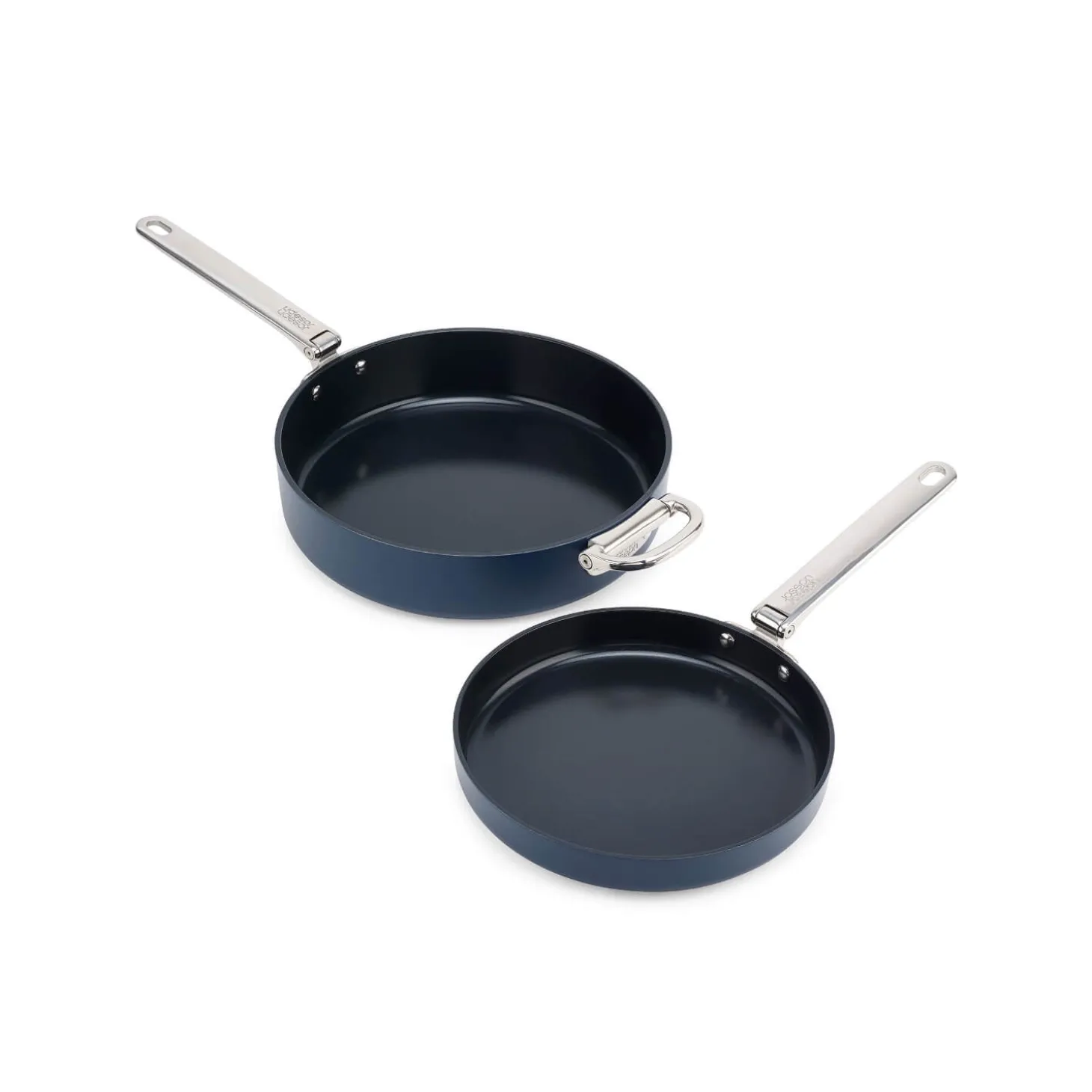 Joseph Joseph Space 2-Piece Non-Stick Folding Handle Frying Pan Set - Midnight Blue