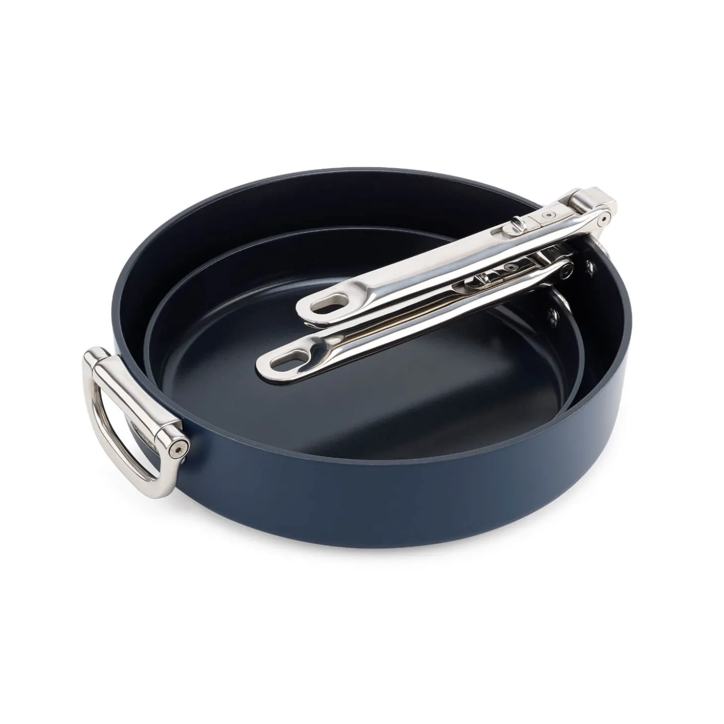 Joseph Joseph Space 2-Piece Non-Stick Folding Handle Frying Pan Set - Midnight Blue
