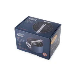 Joseph Joseph Space 3-Piece Non-Stick Folding Handle Saucepan & Lid Set - Midnight Blue