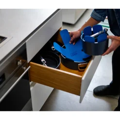 Joseph Joseph Space 3-Piece Non-Stick Folding Handle Saucepan & Lid Set - Midnight Blue