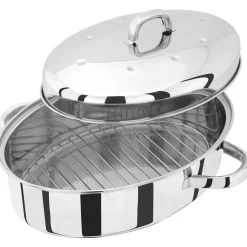 Judge High Oval Stainless Steel Roaster With Self Basting Lid - 32cm