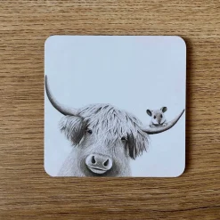 Katherine Sheard Coaster - Bessie Moo & Mouse