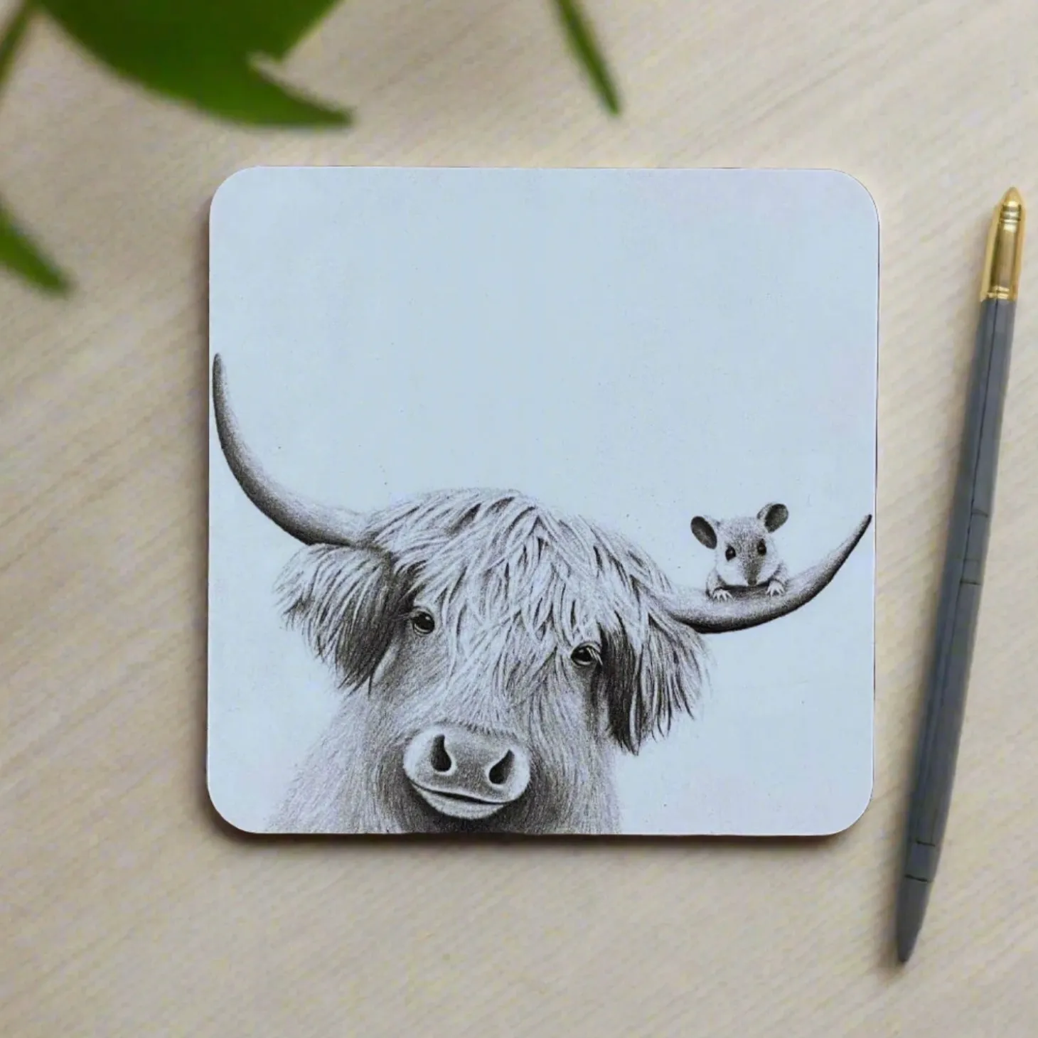 Katherine Sheard Coaster - Bessie Moo & Mouse