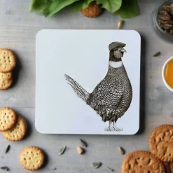 Katherine Sheard Coaster - Pheasant With Legs