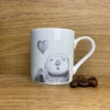Katherine Sheard Fine China Espresso Mug - Olive Otter With Heart
