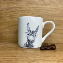 Katherine Sheard Fine China Espresso Mug - Doris Donkey With Glasses