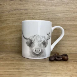 Katherine Sheard Fine China Espresso Mug - Bessie Moo & Mouse