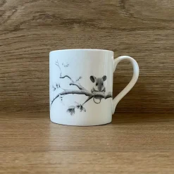 Katherine Sheard Fine China 380ml Mug - Mouse On A Branch