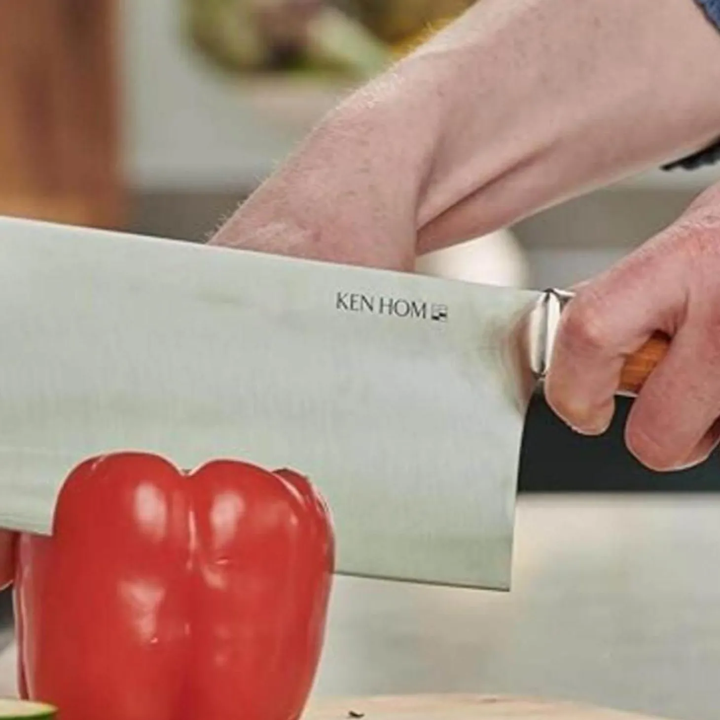 Ken Hom 18cm Stainless Steel Cleaver with Wooden Handle