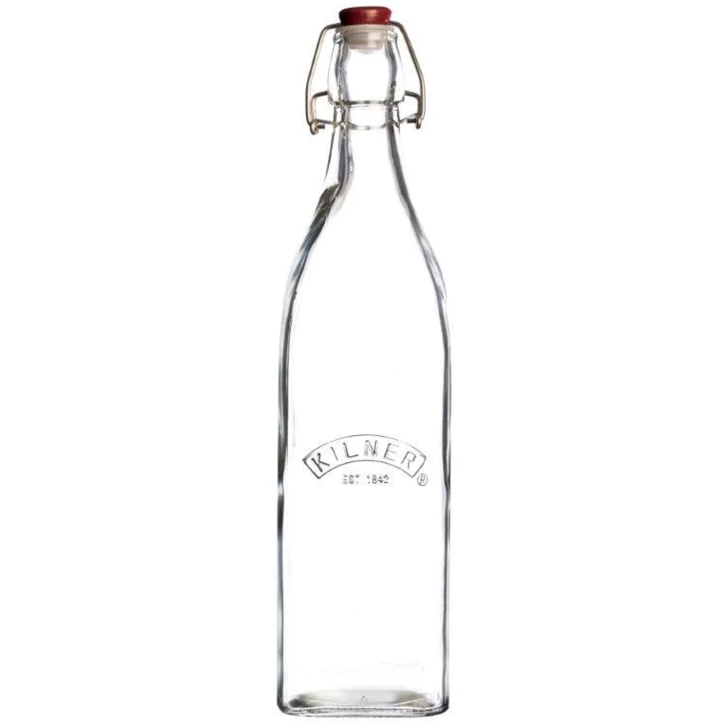 Kilner Glass Square Clip Top Bottle - 1 Litre
