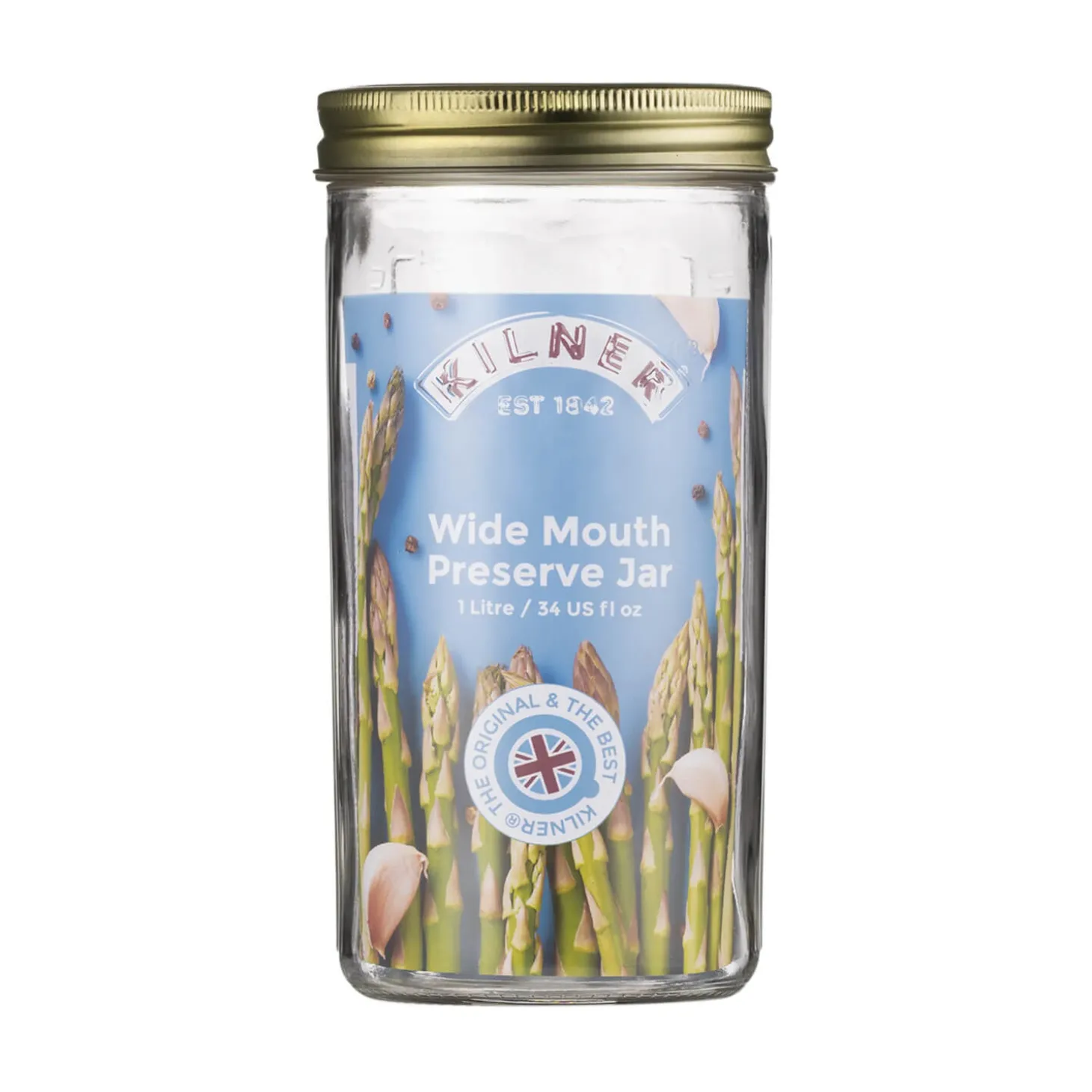 Kilner Glass Wide Mouth Preserve Jar - 1 Litre