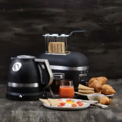KitchenAid Artisan Kettle & 2 Slice Toaster Set - Cast Iron Black