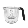 KitchenAid Clear Plastic Stackable 3 Piece Measuring Jug Set - Black Handle