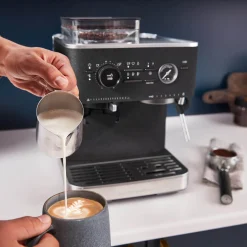 KitchenAid 5KES6551BBK Semi Automatic Espresso Machine with Burr Grinder - Cast Iron Black