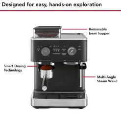 KitchenAid 5KES6551BBK Semi Automatic Espresso Machine with Burr Grinder - Cast Iron Black