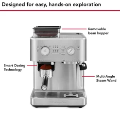 KitchenAid 5KES6551BSX Semi Automatic Espresso Machine with Burr Grinder - Stainless Steel
