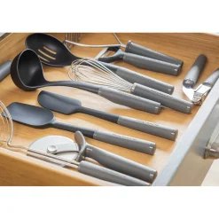 KitchenAid Soft Grip Slotted Spoon - Charcoal Grey