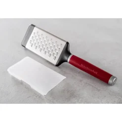 KitchenAid Utensils Etched Stainless Steel Medium Flat Grater - Empire Red