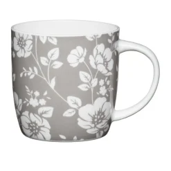 Kitchencraft 425ml Barrel Mug - Grey Floral