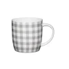Kitchencraft 425ml Barrel Mug - Grey Gingham