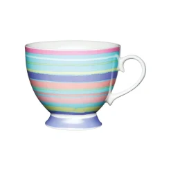 KitchenCraft 400ml Footed Mug - Bright Stripe