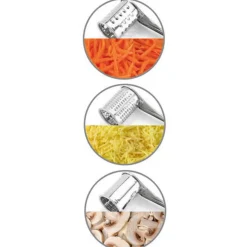 KitchenCraft Multi-Purpose 3 Drum Rotary Grater