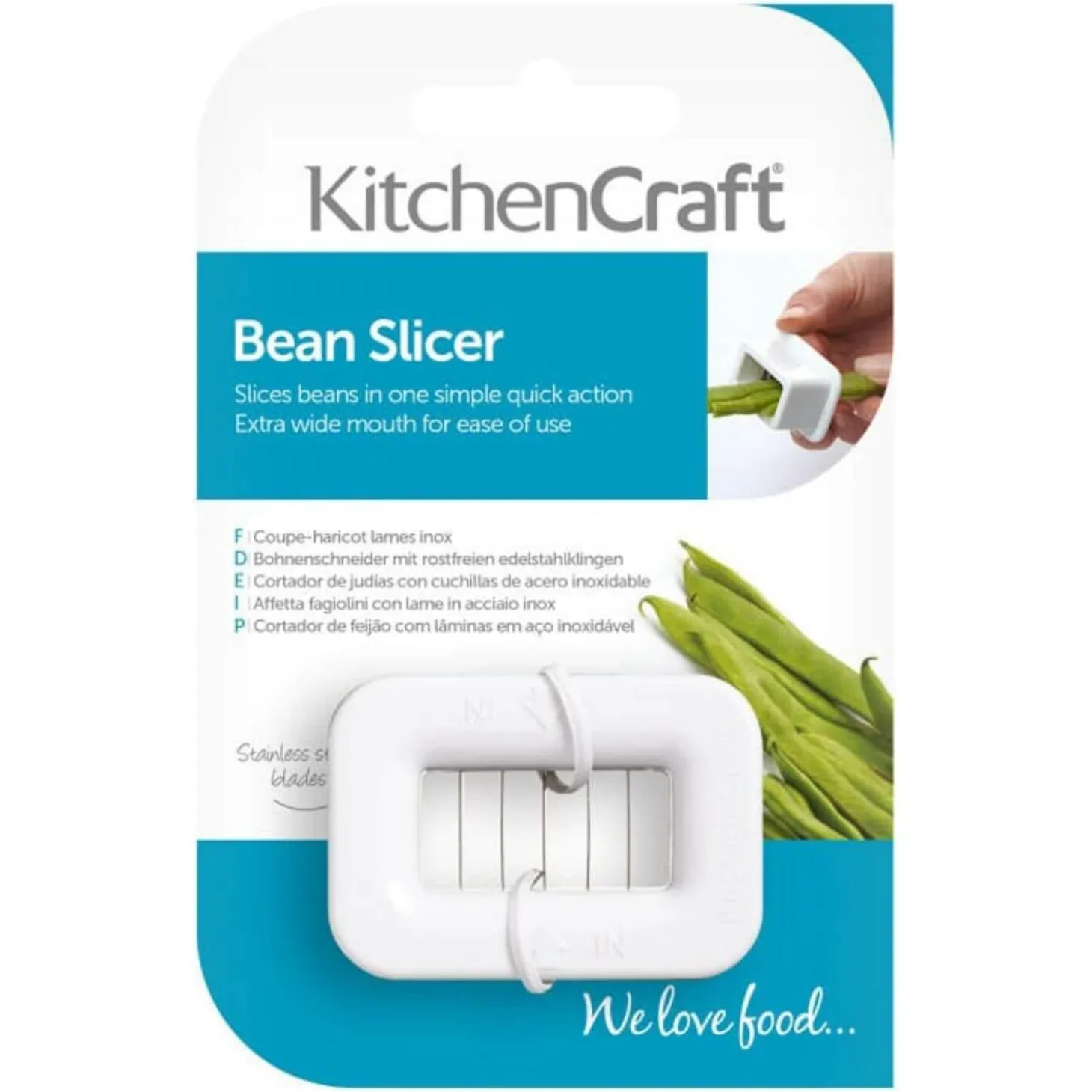 KitchenCraft Traditional Bean Slicer - White
