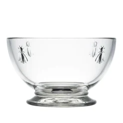 La Rochere Bee Embossed Clear Glass Footed Bowl - 13cm