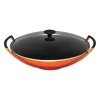 Le Creuset Cast Iron 36cm Wok & Glass Lid - Volcanic