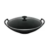 Le Creuset Cast Iron 36cm Wok & Glass Lid - Satin Black