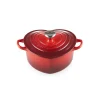 Le Creuset Cast Iron Heart Casserole with Stainless Steel Heart Knob - Cerise