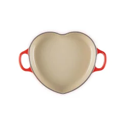 Le Creuset Cast Iron  Heart Shape Dish with Lid - Cerise