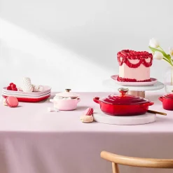 Le Creuset Cast Iron  Heart Shape Dish with Lid - Cerise