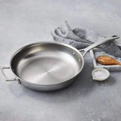 Le Creuset Classic 3-Ply Stainless Steel 30cm Uncoated Frying Pan with Helper Handle