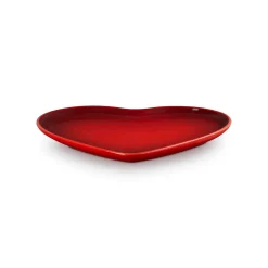 Le Creuset 32cm Heart Stoneware Serving Platter - Cerise