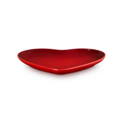 Le Creuset 23cm Heart Stoneware Plate - Cerise