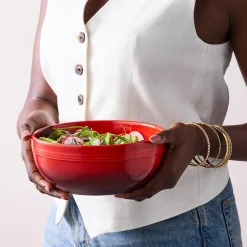 Le Creuset 20cm Stoneware Coupe Serve Bowl - Cerise