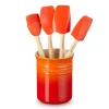 Le Creuset Craft 4-Piece Utensil Set with Stoneware Utensil Jar - Volcanic
