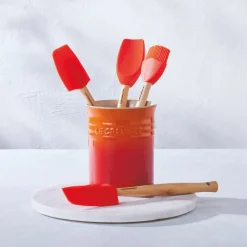 Le Creuset Craft 4-Piece Utensil Set with Stoneware Utensil Jar - Volcanic