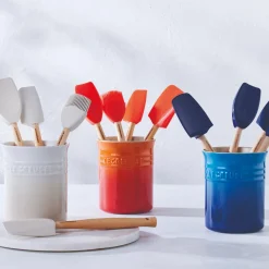 Le Creuset Craft 4-Piece Utensil Set with Stoneware Utensil Jar - Cerise