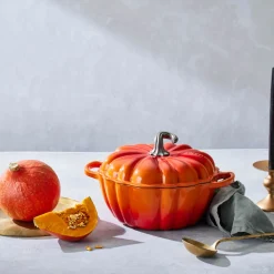 Le Creuset Halloween Cast Iron 24cm Pumpkin Casserole Dish - Volcanic