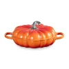 Le Creuset Halloween Signature Cast Iron 28cm Pumpkin Shallow Casserole - Volcanic