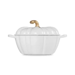 Le Creuset Halloween Signature Cast Iron 24cm Pumpkin Casserole - White