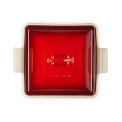 Le Creuset Heritage Stoneware 23cm Square Dish with Lid - Cerise