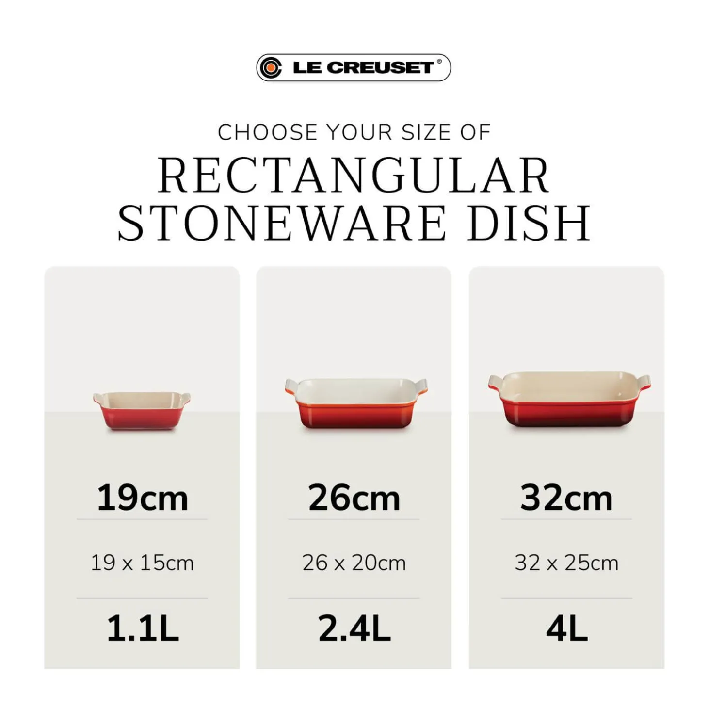 Le Creuset Heritage Stoneware 32cm Rectangular Deep Dish - Sea Salt